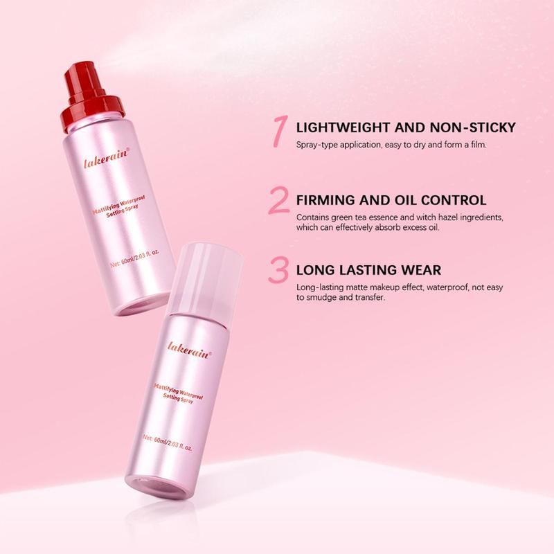 Long Lasting Makeup Setting Spray, 2 Counts Waterproof Matte Makeup Fixer Spray, Moisturizing Facial Makeup Products for Women