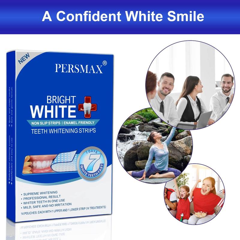 Teeth Whitening Strips for Teeth Sensitive, Non-Slip Enamel-Safe Strips, Professional and Safe Teeth whitening Strips, for Smoking Coffee Soda Wine Stain, 28 Strips 14 Treatments (Mint) Oral Mild Tooth Whitening