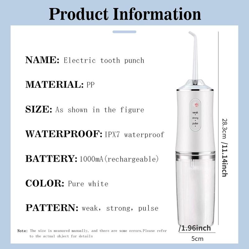 Portable Electric Oral Irrigator, 1 Box Rechargeable Water Flosser & Accessories, Waterproof Electric Oral Irrigator for Teeth Cleaning