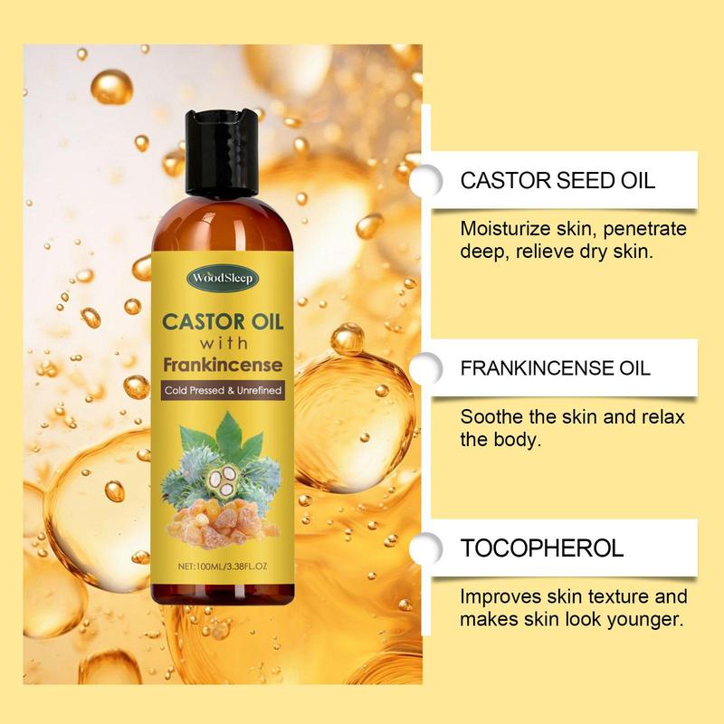 Castor Oil with Frankincense, 1 Box Moisturizing Soothing Body Massage Essential Oil, Body Care Oil for Women & Men, Massage Oil for Daily Use, Christmas, Christmas Gift