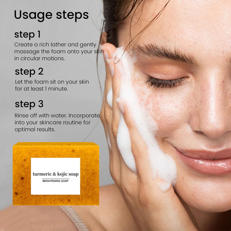 3PCS Lemon Turmeric KojicAcid Soap, Turmeric & Kojic Acid Brightening Soap, DarkSpot Remover, Kojic Acid Soap, Soap Body CareBody Wash Lemon Flawless Organic