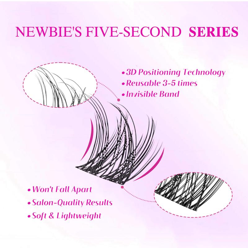 Veyesbeauty LuxeBold 10mm-18mm Cluster Lash Single Length Invisible Band Wispy Lightweight Softness Weightless Makeup Eyelash Extensions