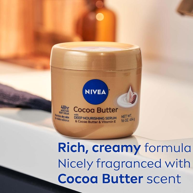 NIVEA Cocoa Butter Body Cream with Deep Nourishing Serum, 15.5 Ounce Body Care Lotions Moisturizing Hand Cream moisturizing bodybutter Radiance