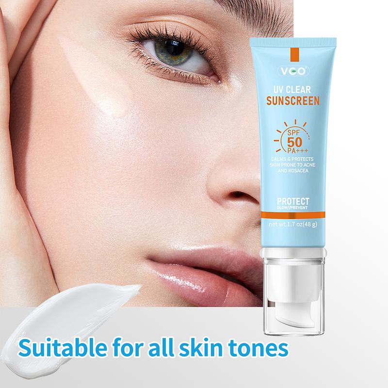 VGO Moisturizing Sun Cream SPF 50 PA+++ 48g Facial Skincare Sunscreen Makeup-B Case Lactic