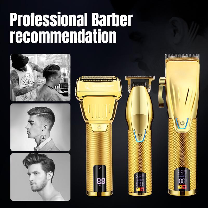 Professional Hair Clipper Set, 1 Box 3 in 1 Electric Hair Trimmer Kit, Wireless Hair Clipper Set, Grooming Kit for Men, Great for Hair and Beard Styling