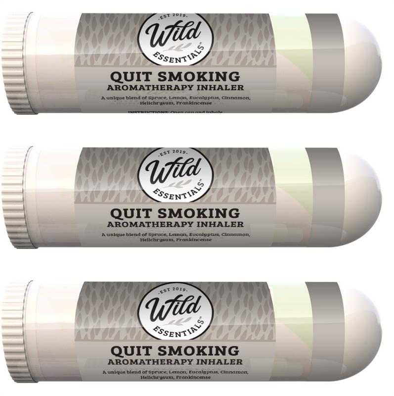 Wild Essentials 3 Pack of Quit Smoking Aromatherapy Nasal Inhalers Made with All Natural, Therapeutic Grade Essential Oils to Help You Kick The Habit and Quench The Cravings!