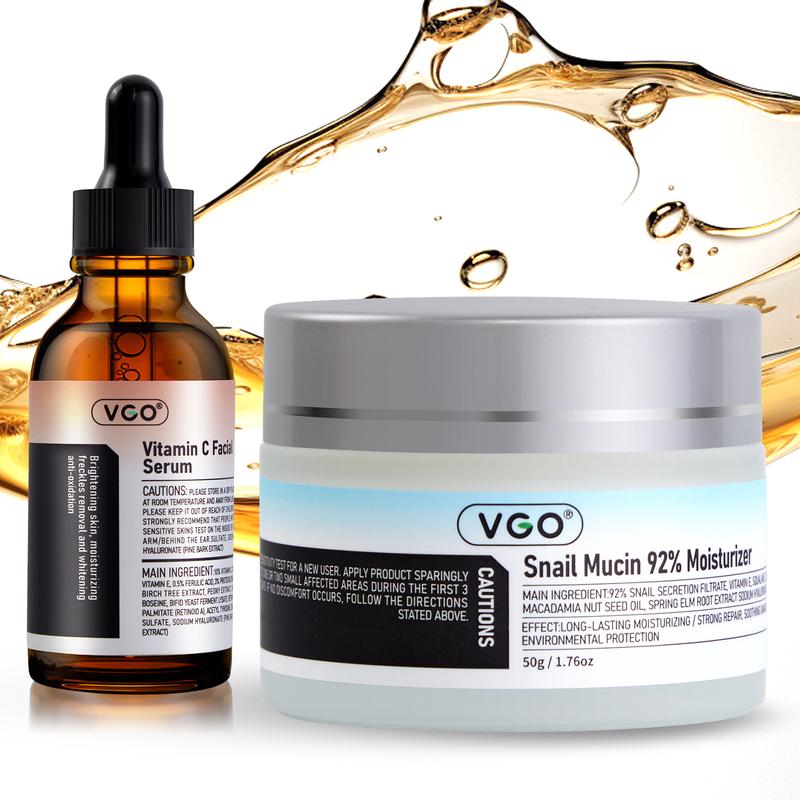 VGO Facial Serum Essence Skin carecream-A Daily Cleanser Skin Repair Gentle Comfort 30ml Facial Serums Set Reduces Facial Fine Lines Hydrate Cleansing Moisturize Moisturizer Hydrate skincare Moisture Hydrating Vitamin C Facial care kit repair set