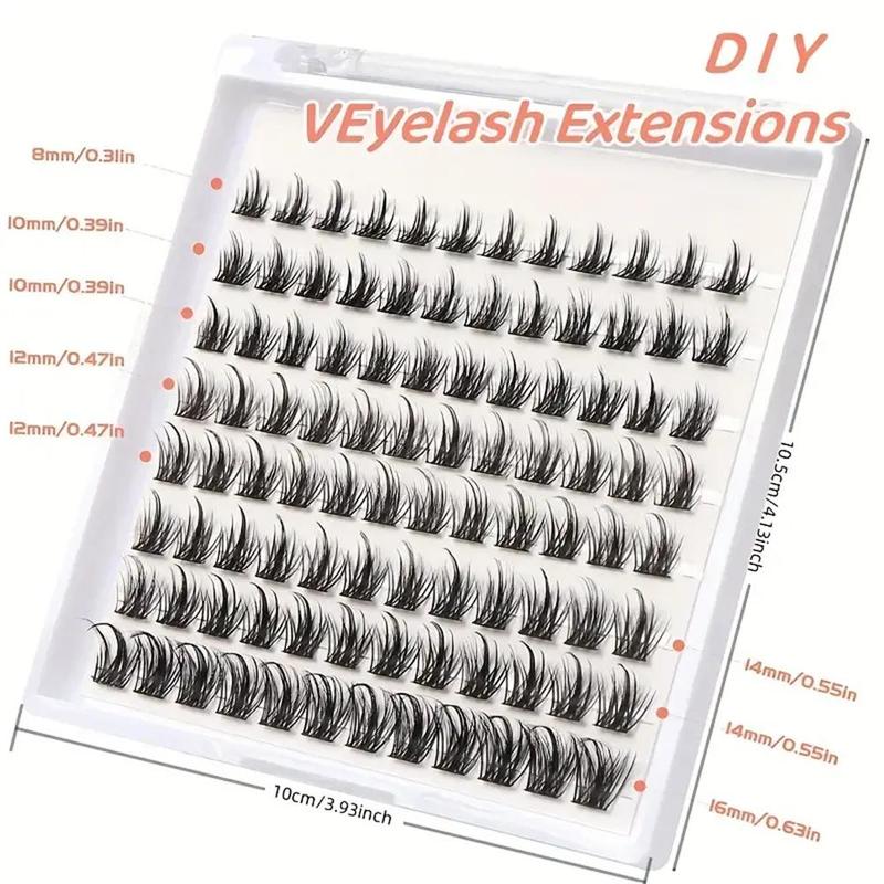 Natural Look Cluster False Eyelashes (96pcs box), Individual Lashes Extensions, Eye Makeup Supplies for Women & Girls, Christmas Gift