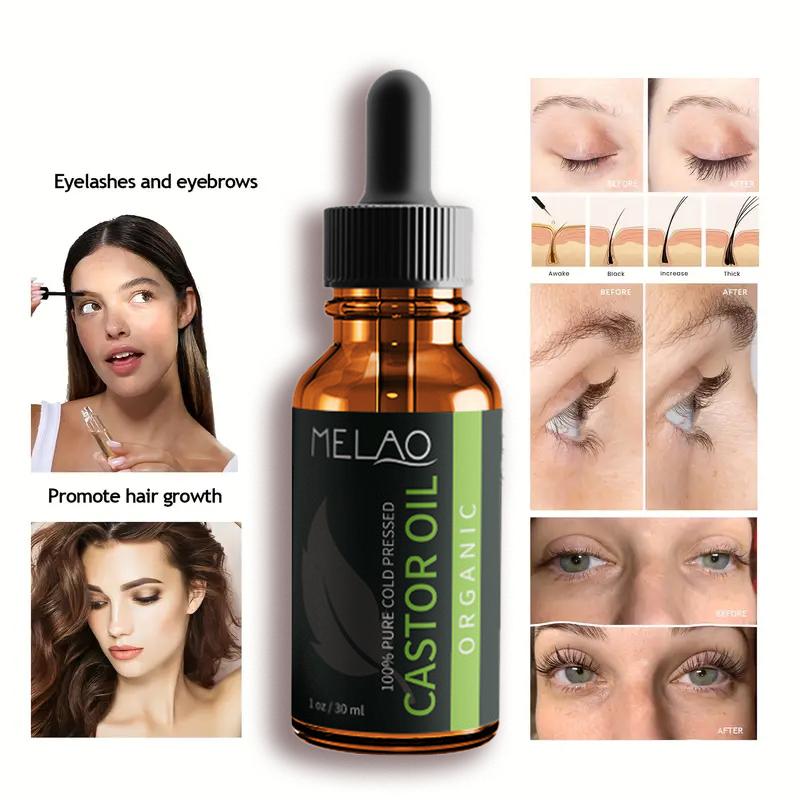 1 fl.oz Pure Organic Castor Oil mascara, eyelash growth,Cold Pressed For Fuller, Moisturizing & Cleanses Skin,Thicker Lashes & Brows And Lashes Makeup Serum