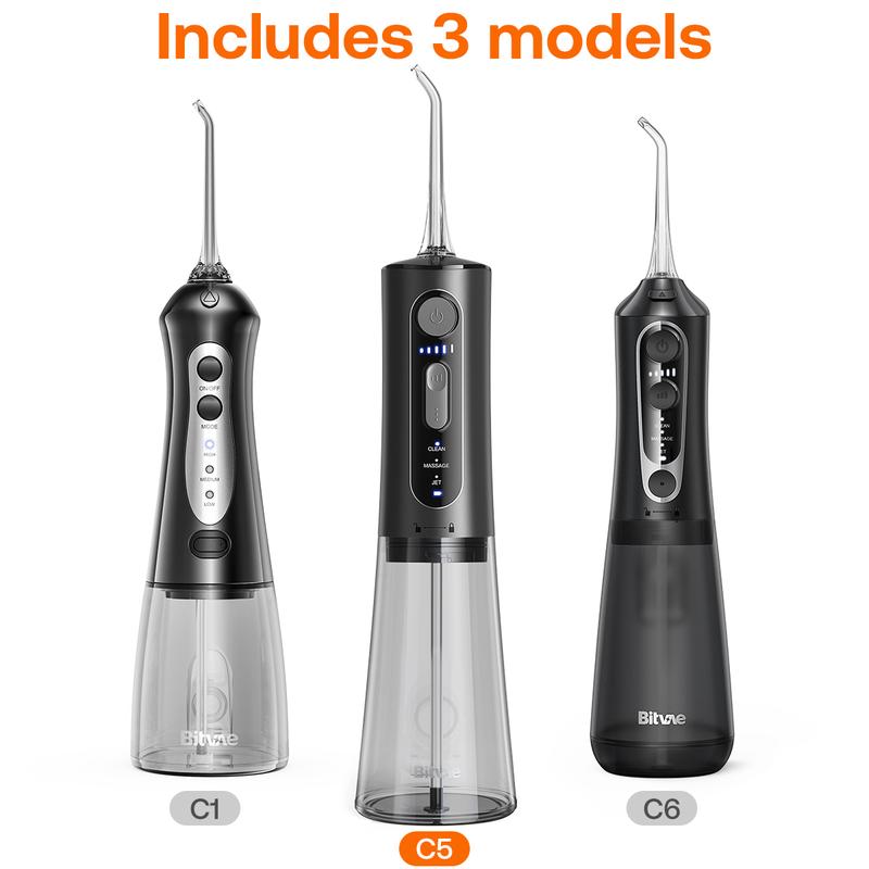 Bitvae C5 Water Flossers for Teeth - Cordless Portable Oral Irrigator, Powerful and Rechargeable Water Flosser for Teeth, Brace Care, IPX7 Waterproof Water Picks for Cleaning  C1 C6