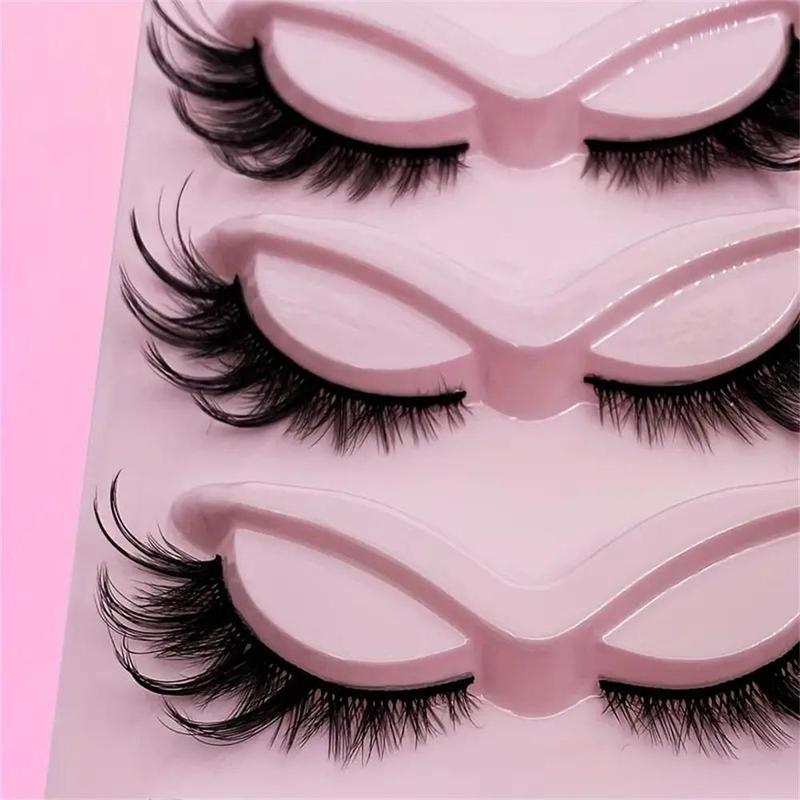 Fluffy False Eyelashes, 5 Pairs Wispy Look Faux Cluster Lash, Natural Curling Eye Makeup Strip Lash, Tail Elongated Lash Cosmetic for Lashes Extensions, Christmas Gift