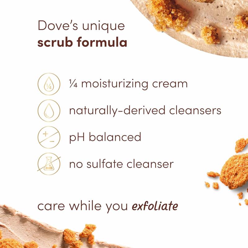 Dove Scrub Brown Sugar & Coconut Butter for Silky Smooth Skin Body Scrub Exfoliates & Restores Skin'S Natural Nutrients 10.5 Oz Unilever