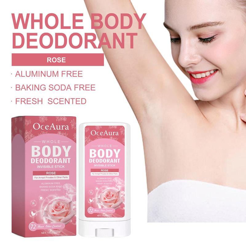 Rose Scented Body Deodorant Stick (1 Box), Long Lasting Underarm Deodorant Stick, Natural Deodorant Stick for Women & Men