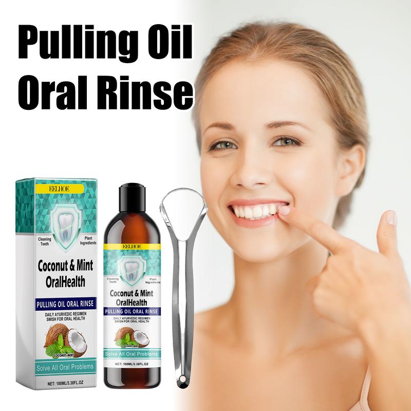 EELHOE Pulling Oil Oral Rinse, To Tartar Very Well Beautiful Teeth And Fresh Breath Clean Oral Care Gums Mouthwash Cleanser Cleansing