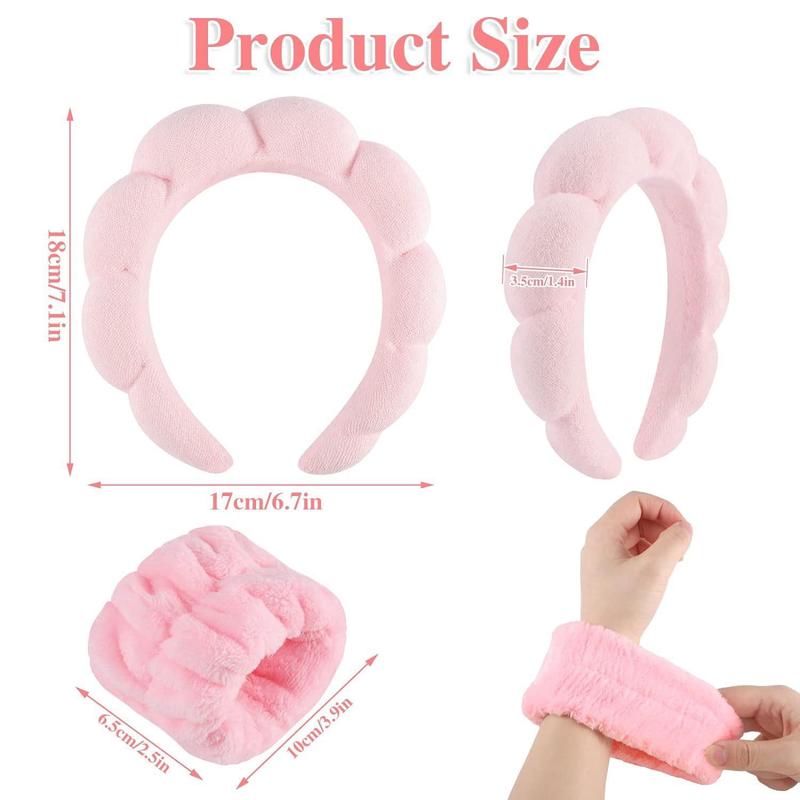 Makeup Sponge Powder Puff Headband Wristband Set, 12pcs set Skincare Makeup Sponges Makeup Puffs Facial Washing Headband wristbands Supplies