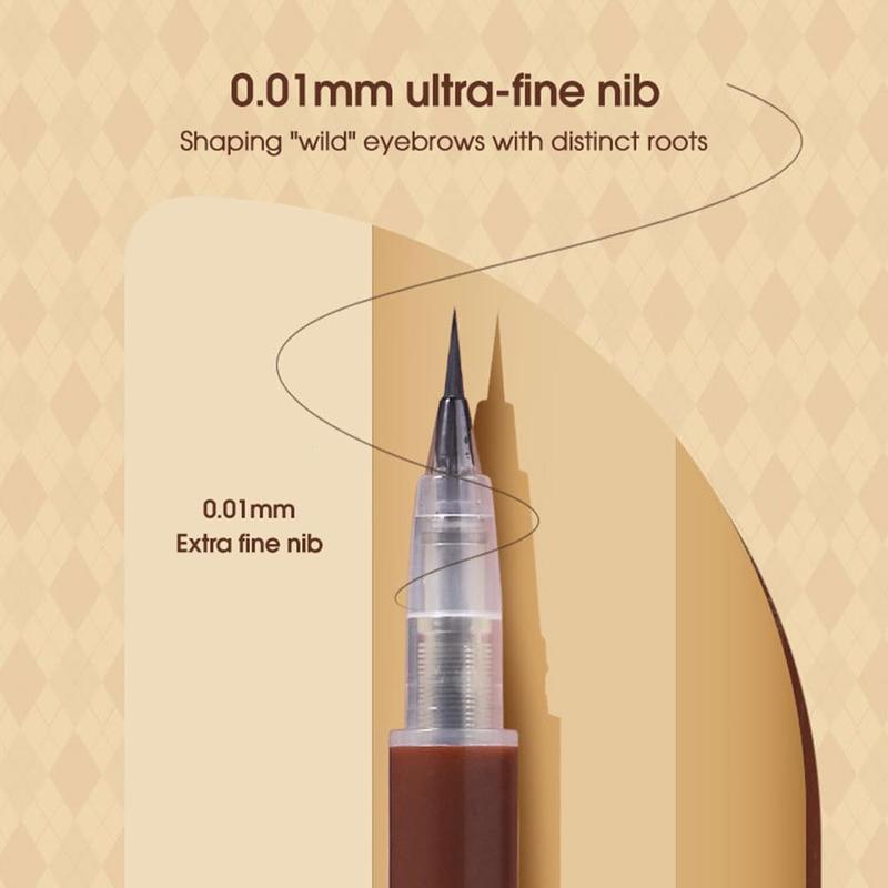 Ultra Fine Eyebrow Pencil, 1 Count Long Lasting Eyebrow Liquid Pen, Smudge Proof Fine Tip Eye Brow Liquid Pencil, Sweat Proof High Pigmented Brow Shading & Filling Pencil, Makeup Tool Easy to Apply