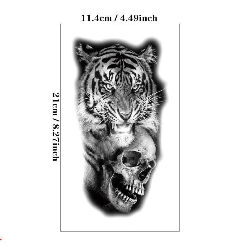 Tiger Pattern Temporary Tattoo Sticker, 1 Count Waterproof Fake Tattoo Sticker, Body Art Decoration for Men & Women, Christmas Gift