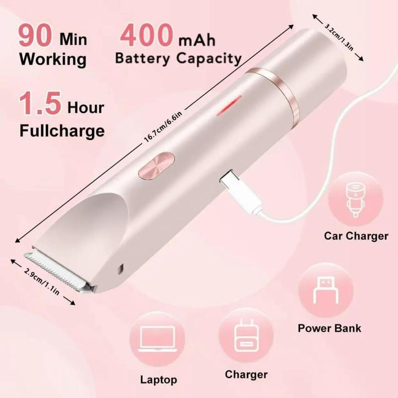 2 in 1 Dual Head Electric Hair Trimmer, 1 Box Waterproof Wet & Dry Hair Remover & Accessories, Women's Electric Shaver for Legs Armpits,  Electric Epilator Hair Removal,  Epilator Hair,  Hair Removal Kit