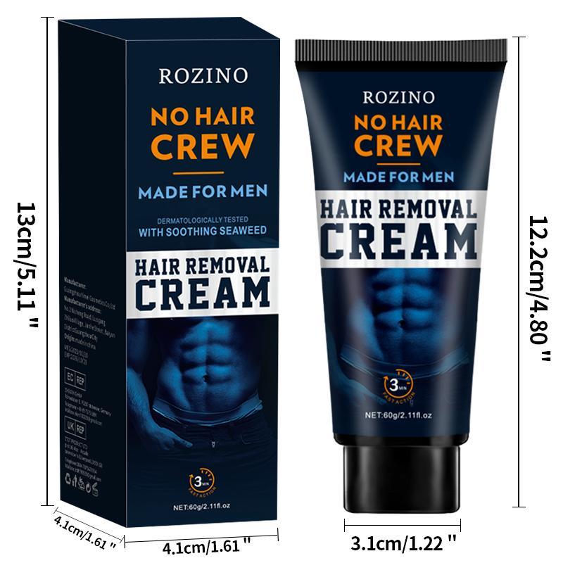 Men's Hair Removal Cream, 1 Count Multi-functional Hair Removal Cream for Body, Face, Legs, Arms and Underarm Hair, Moisturizing and Mild Hair Removal Cream for All Skin Types