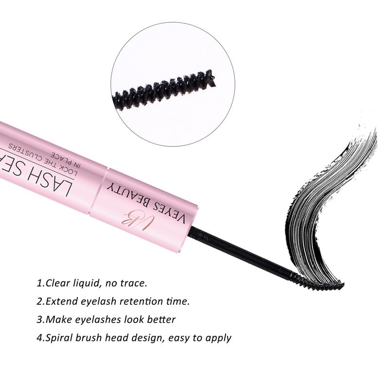 Veyesbeauty Lash Bond & Seal for DIY 5ml + 5ml Waterproof 2 in 1 Cluster Lash Glue for Eyelash Extensions Long Lasting Strong Hold Individual Eyelash Glue for Self-Application Makeup Cosmetic Eyelashes Extensions