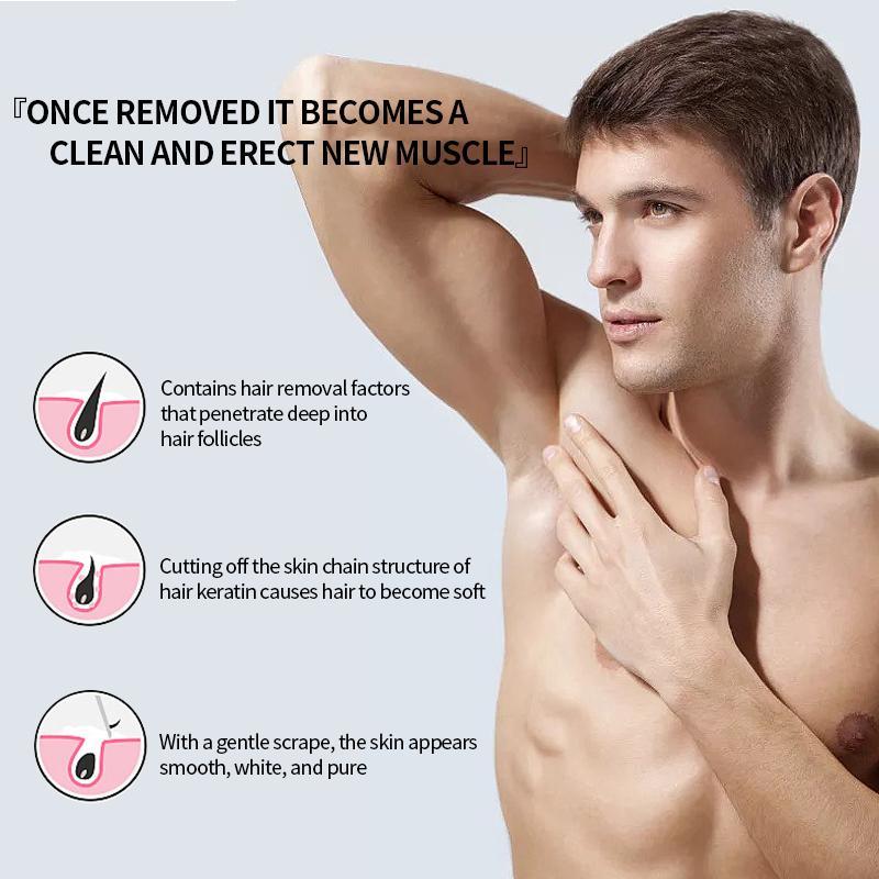 Gentle & Non-irritating Men's Hair Removal Cream, Facial & Body Hair Removal Cream, Hair Remover, Hair Removal Supplies