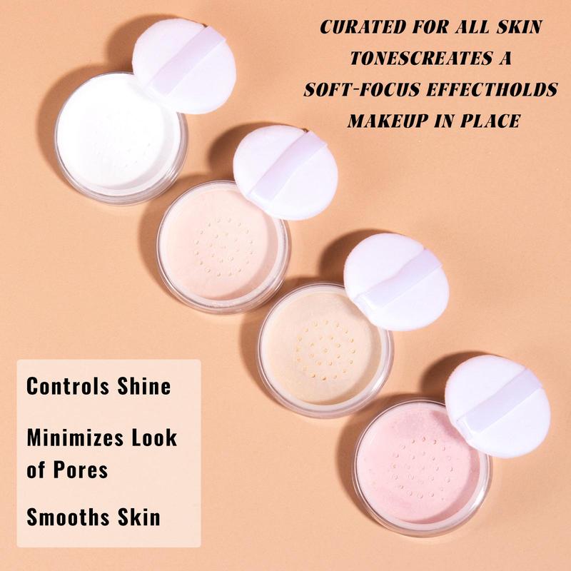 Oil Control Natural Loose Powder, 1 Count Waterproof Sweat-proof Matte Makeup Setting Powder, Lightweight Facial Makeup Products, Christmas Gift