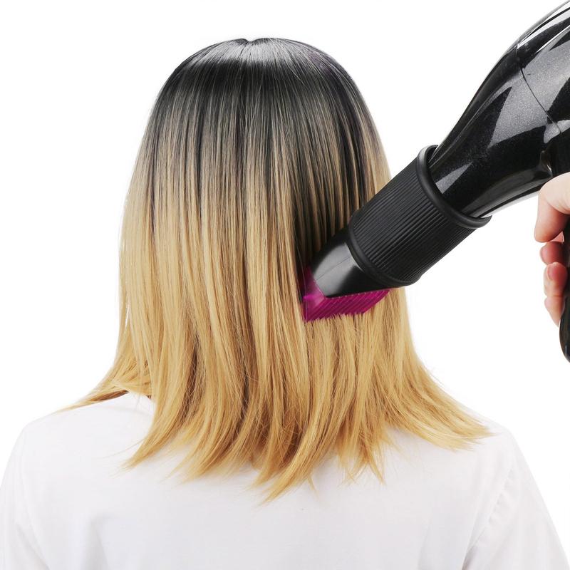 Hair Dryer Comb Attachment, Hair Dryer Concentrator with Brush Attachment for 1.57-1.97 Inch Nozzle, Professional Salon Hair Styling Tools for Straightening Wavy Natural Curly Hair