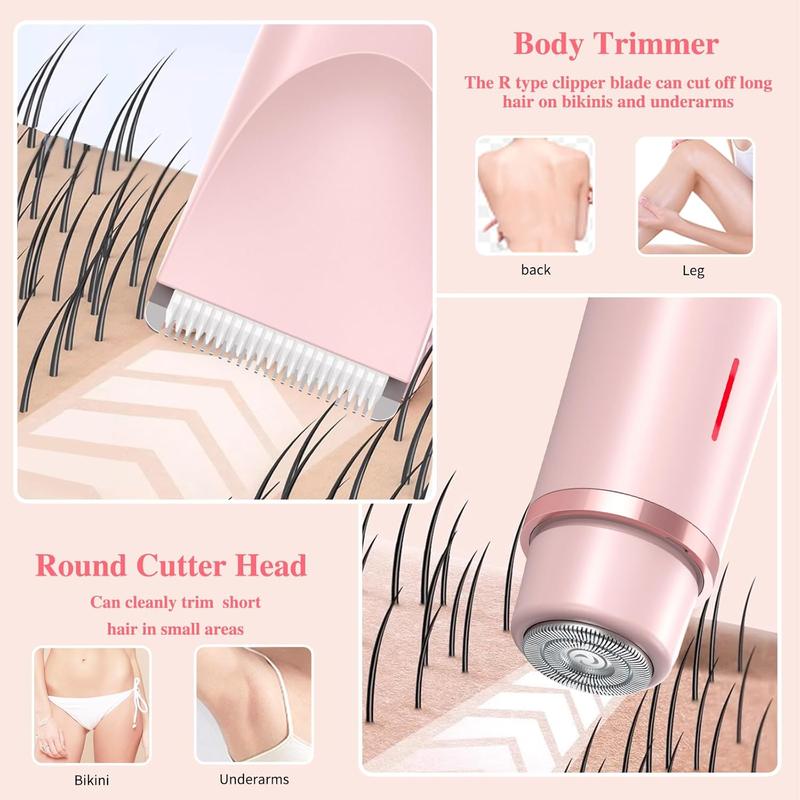 Electric Bikini Trimmer for Women, Christmas Gifts, Body & Facial Hair Removal Double Head Trimmer, Portable Waterproof USB Rechargeable Electric Shaver