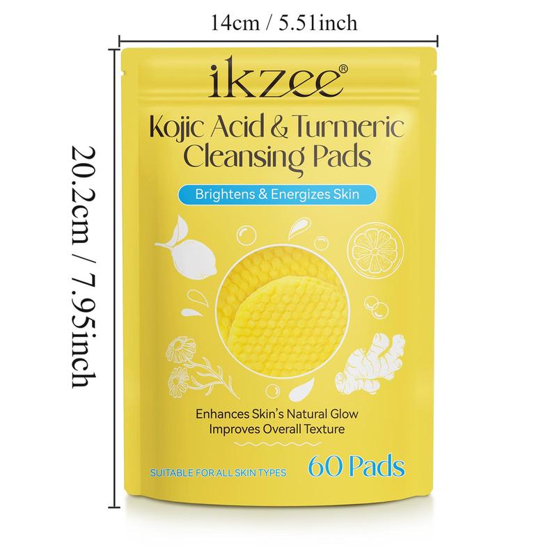 Kojic Acid & Turmeric Cleansing Pads, Skin looks visibly revitalized, Reduce the Appearance of Dark Spots, for Face and Body, Christmas Gift