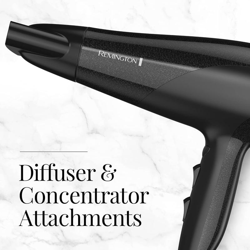 Remington Damage Protection Hair Dryer with Ceramic + Ionic + Tourmaline Technology, Black, 3 Piece Set hair  dryers