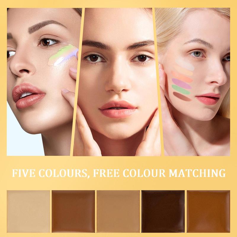 5 Color Concealer Palette, Long Lasting Highlighter Palette, Facial Contouring & Detailing Makeup Palette, Soft & Lightweight Contouring Powder, Makeup Palette Cosmetics