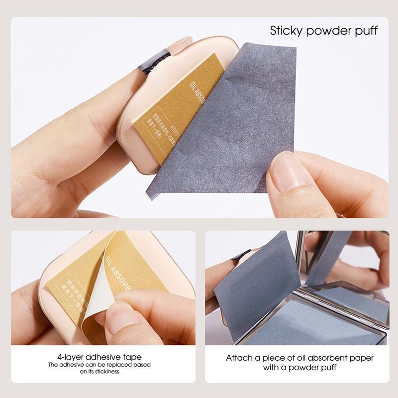 Portable Oil-absorbing Paper, 100pcs box Compact Facial Oil-absorbing Pads with Mirror, Facial Oil-absorbing Pads, Skincare Supplies, Birthday Gifts, Christmas Gift