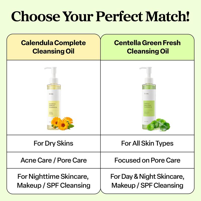 IUNIK Centella Green Fresh Cleansing Oil - Official Product Pore & Sebum Control Oil Cleanser - Makeup Remover for All Skin Types (6.7 fl oz)