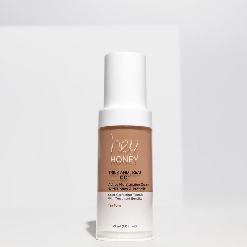 Hey Honey Skincare Trick and Treat CC² Cream SPF 46 | Active Moisturizing Color Correcting Cream with Honey & Propolis | Flawless Cover For Rosacea, Skin Redness & Mature Skin | 1 oz