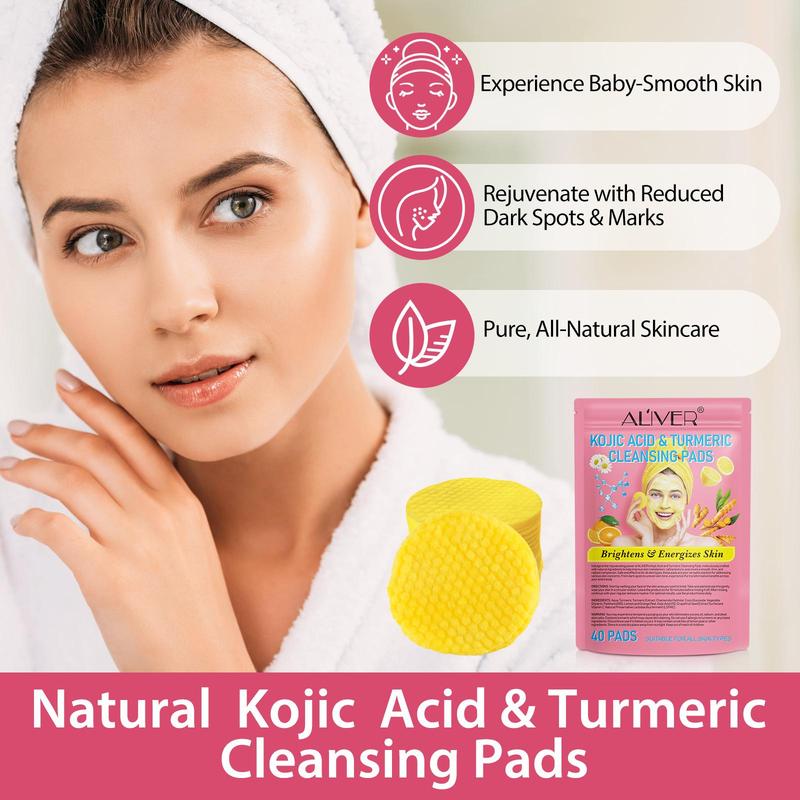 Kojic Acid & Turmeric Cleansing Patch, 4 Counts Gentle Cleansing and Exfoliation Patch, Suitable for Face and Body, for Women & Men