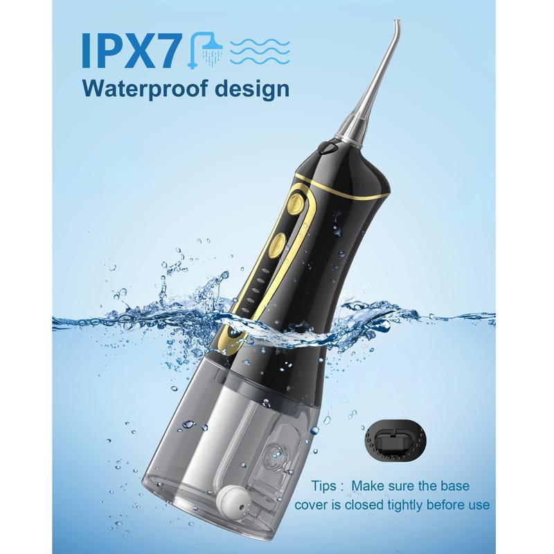 Water Dental Pik Flosser,Water Rechargeable Picks for Teeth Cleaning IPX7 Oral Irrigator Waterproof for Home Travel 7 Levels Portable