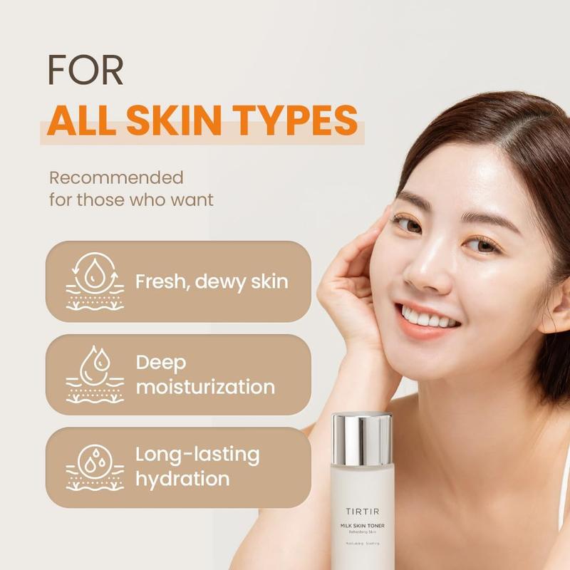 [TIRTIR] Milk Skin Toner | Deep Moisturizing, Instant Glow, 2% Niacinamide, Rice Bran Extract, Ceramide, Panthenol, Cruelty-Free, Fungal Acne Friendly, Vegan, 5.07 fl.oz.