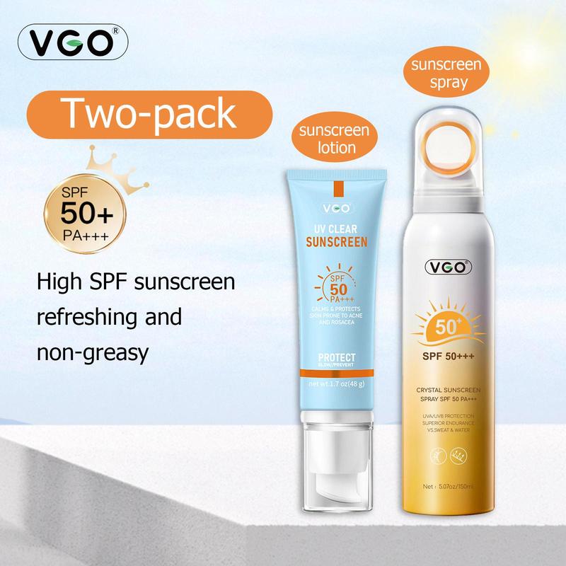 VGO Moisturizing Sun Cream SPF 50 PA+++ 48g Facial Skincare Sunscreen Makeup-B Case Lactic