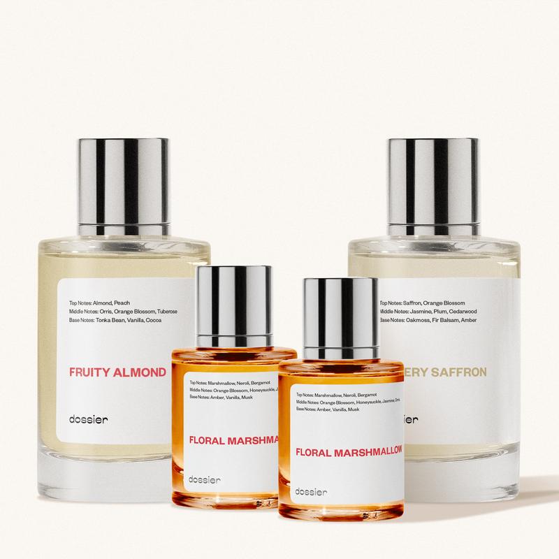 TT Exclusive Bundle #2, 2x100ml and 2x50ml, Ambery Saffron 100ml, Fruity Almond 100ml, Floral Marshmallow 2x50ml