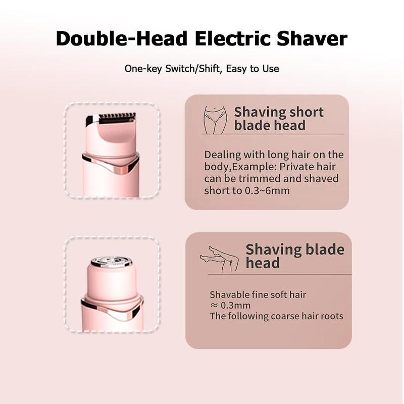 2 in 1 Electric Shaver, 1 Box Rechargeable Electric Shaver, Wet and Dry Use Personal Body Trimmer for Women, Diffuser Hair Tool Suitable for Home and Outdoor Travel Use, Christmas Gift