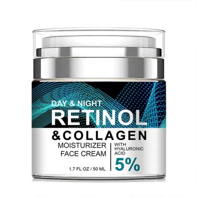 Retinol Cream for Face, Anti Aging Face Moisturizer for Women & Men, Day & Night Face Cream with Collagen, Anti Wrinkle Cream, 1.85 Fl Oz