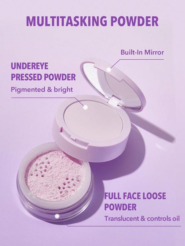 SHEGLAM Insta-Ready Face & Under Eye Setting Powder Duo - Taro for Flawless Makeup Finish