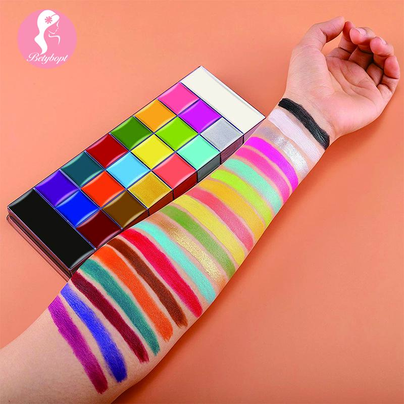 Face Body Painting Set, 20 Colours, Face Paint, Body Painting Oil, Safe Body Paint Set, Make-Up Colours, Children's Make-Up Set for Carnival Make-Up, Baby Belly Painting, Theatre Make-Up