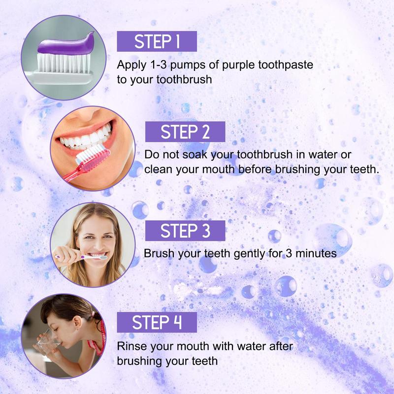 Purple Toothpaste, Natural Toothpaste Cleans Tartar, Freshens Breath, Oral Hygiene Care for Men Women, Dental Care Supplies, Birthday Gifts