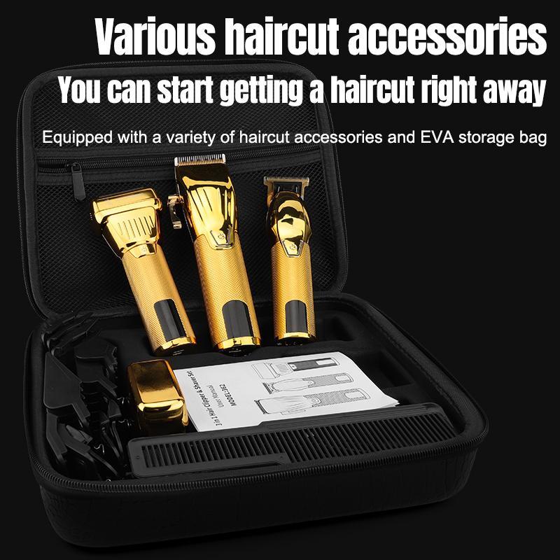 Professional Hair Clipper Set, 1 Box 3 in 1 Electric Hair Trimmer Kit, Wireless Hair Clipper Set, Grooming Kit for Men, Great for Hair and Beard Styling