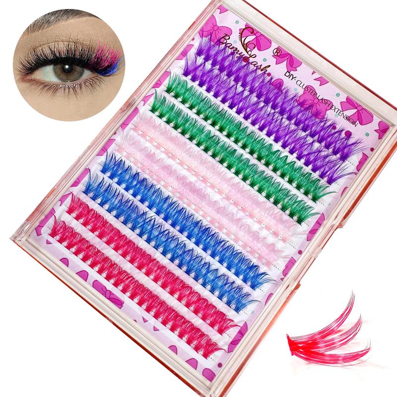 Colorful Individual False Eyelashes, 1 Box Natural Look Eyelash Extensions, Self Grafting Eye Makeup Enhancement False Eyelashes for Women & Girls