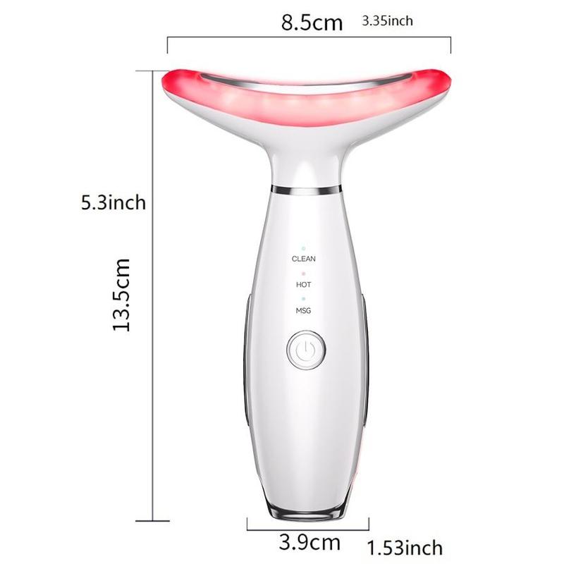 7 Color Face & Neck Facial Massager, Home Skin Care Facial Massager Tool with 3 Vibration Massage Heating Modes, Facial Beauty Instrument for Women