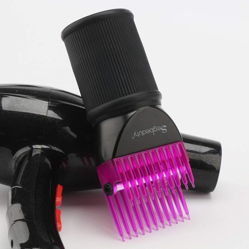 Hair Dryer Comb Attachment, Hair Dryer Concentrator with Brush Attachment for 1.57-1.97 Inch Nozzle, Professional Salon Hair Styling Tools for Straightening Wavy Natural Curly Hair