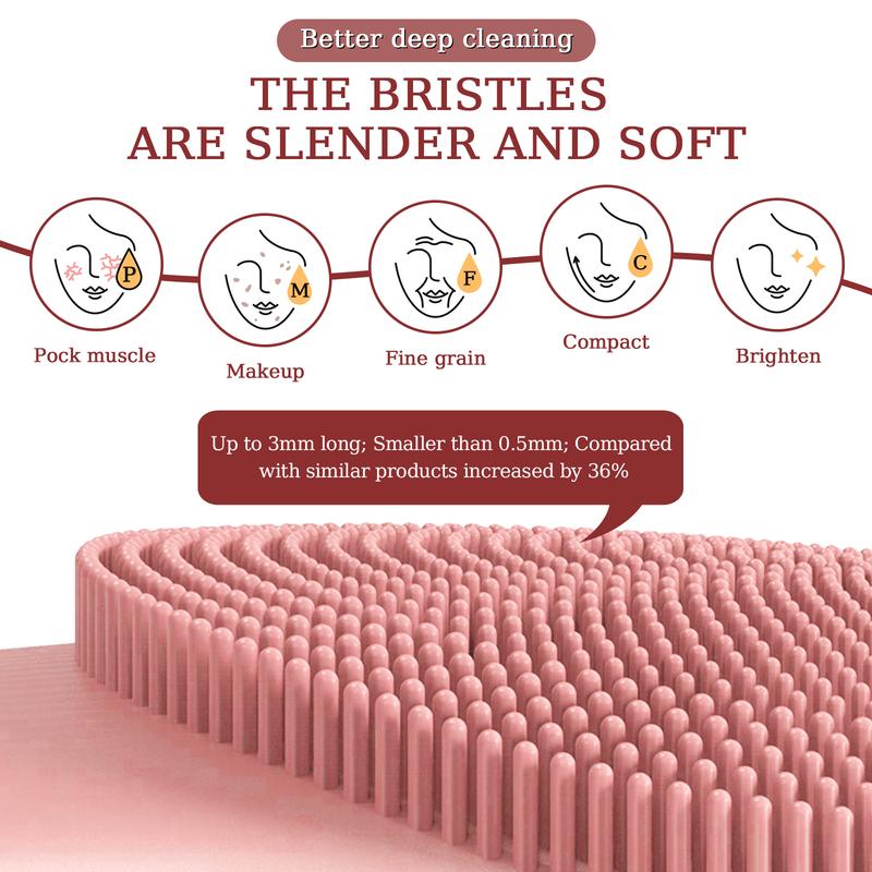 Face Scrubber, Facial Cleansing Brush with Ultrasonic Vibration Technology, Soft Silicone Bristles, and Heatable Constant Temperature Function for Deep Cleansing, Exfoliation, and Massage facial cleansing facial  cleansing