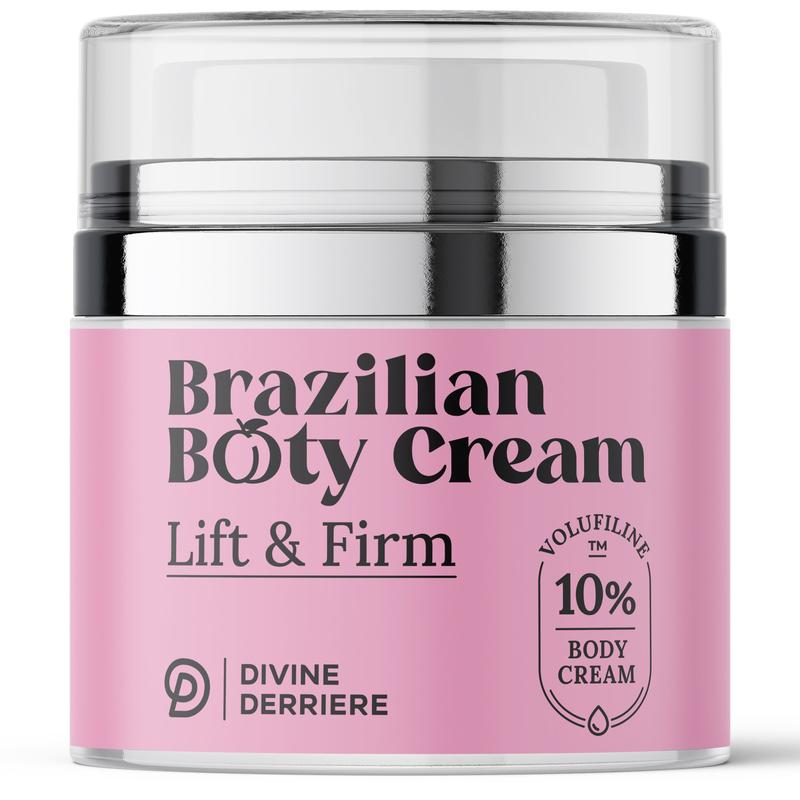 Divine Derriere BRAZILIAN Visibly Firming Body Cream Clinically Proven for Cellulite, Stretch Marks - Plant Based Tightening Lift & Firm Bum Bum Cream